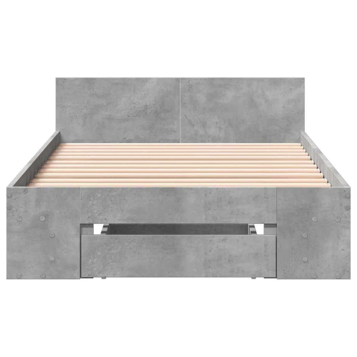 Sengestel med opbevaring Betongrå 80 x 200 cm Konstrueret træ