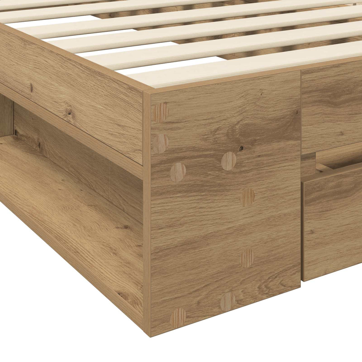Sengestel med opbevaring Artisan-eg 80 x 200 cm Konstrueret træ