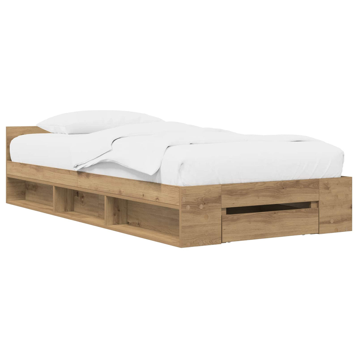 Sengestel med opbevaring Artisan-eg 80 x 200 cm Konstrueret træ