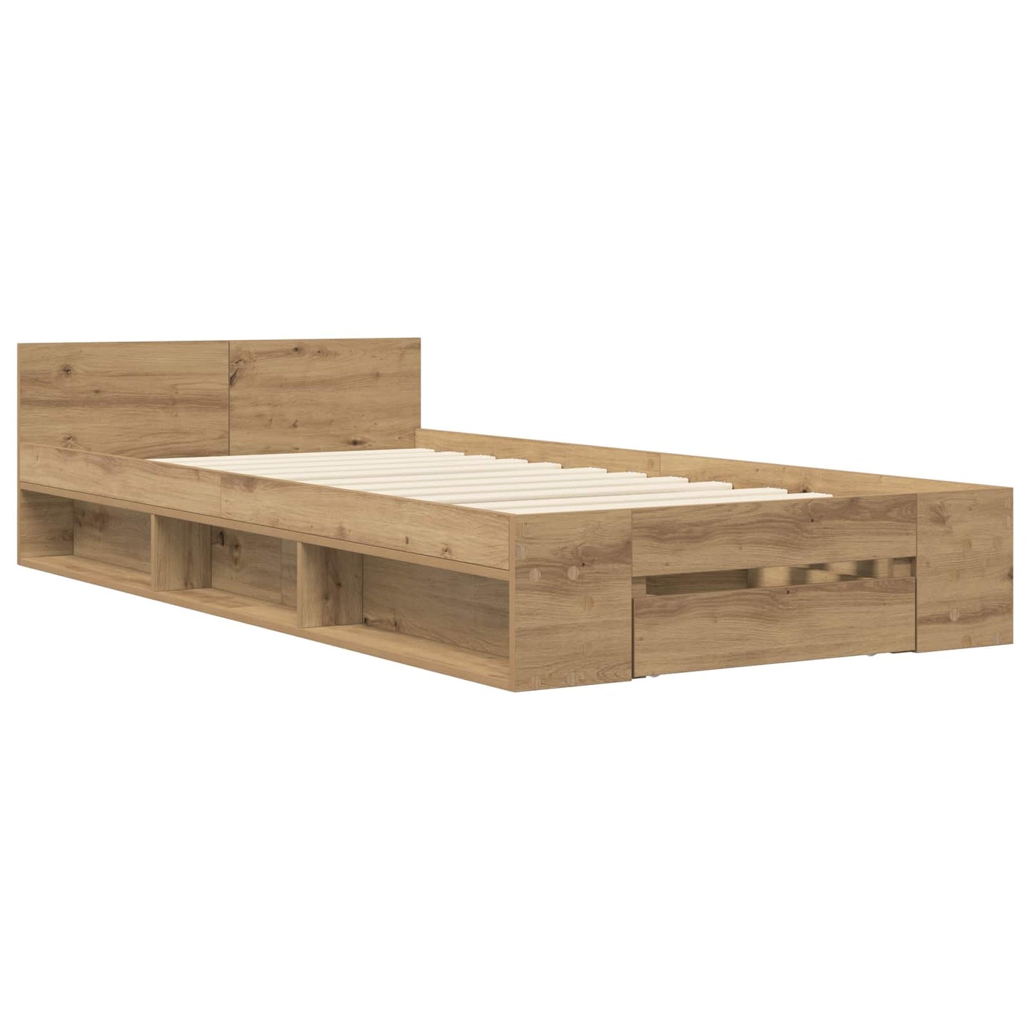 Sengestel med opbevaring Artisan-eg 80 x 200 cm Konstrueret træ