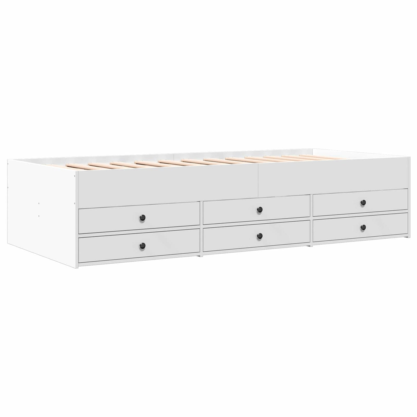 Sengestel med opbevaring Hvid 80 x 200 cm Konstrueret træ