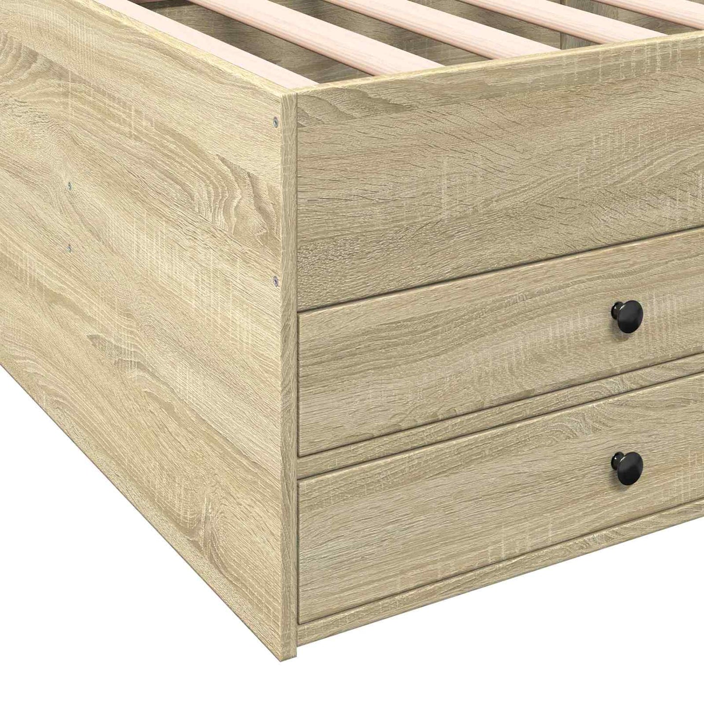 Sengestel med opbevaring Sonoma-eg 80 x 200 cm Konstrueret træ