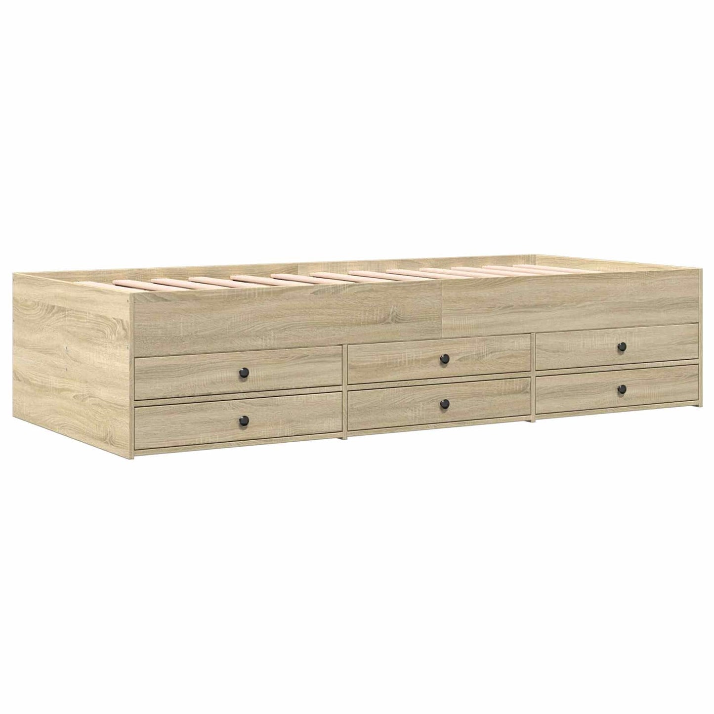 Sengestel med opbevaring Sonoma-eg 80 x 200 cm Konstrueret træ