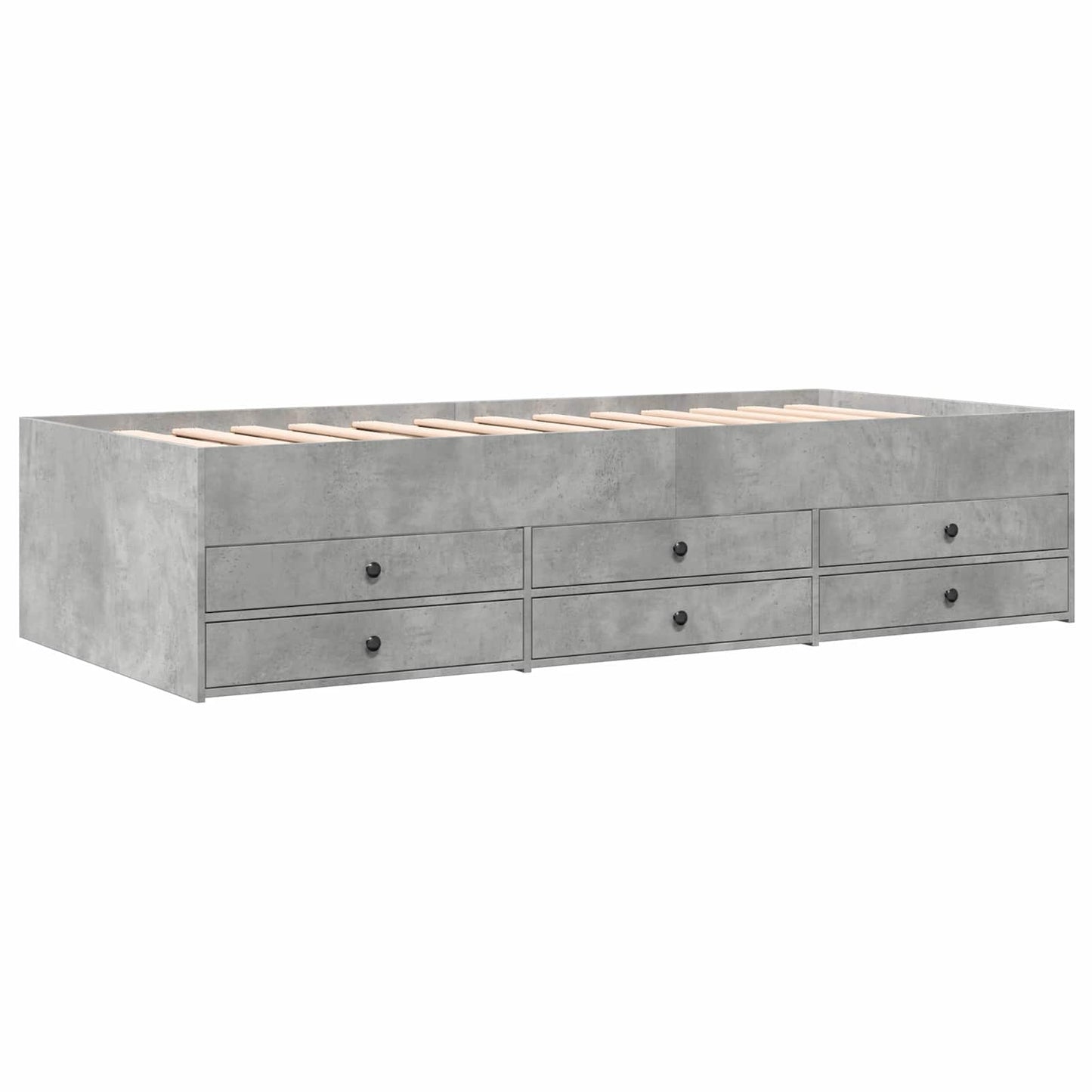Sengestel med opbevaring Betongrå 80 x 200 cm Konstrueret træ