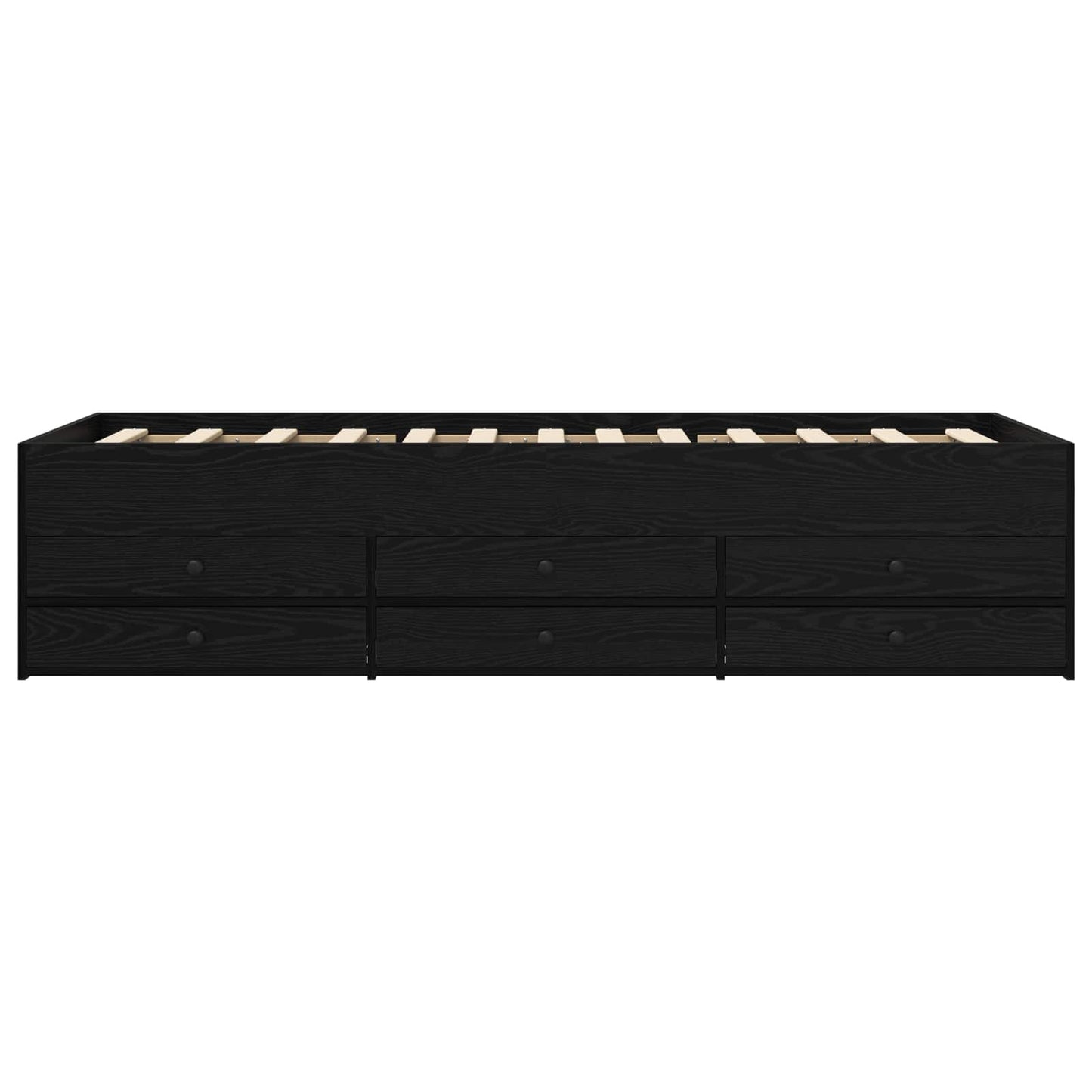 Sengestel med opbevaring Sort eg 80 x 200 cm Konstrueret træ