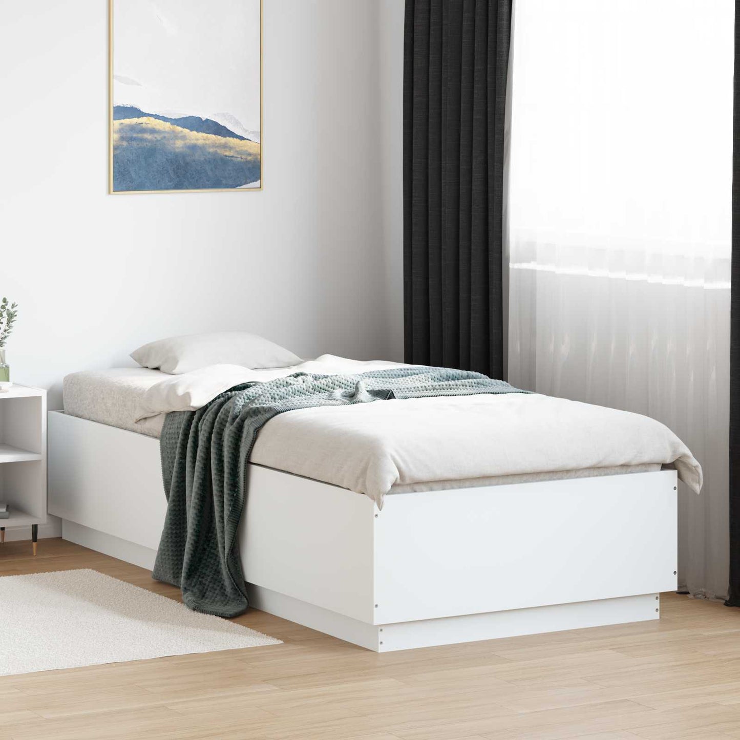 Sengestel Hvid 80 x 200 cm Konstrueret træ