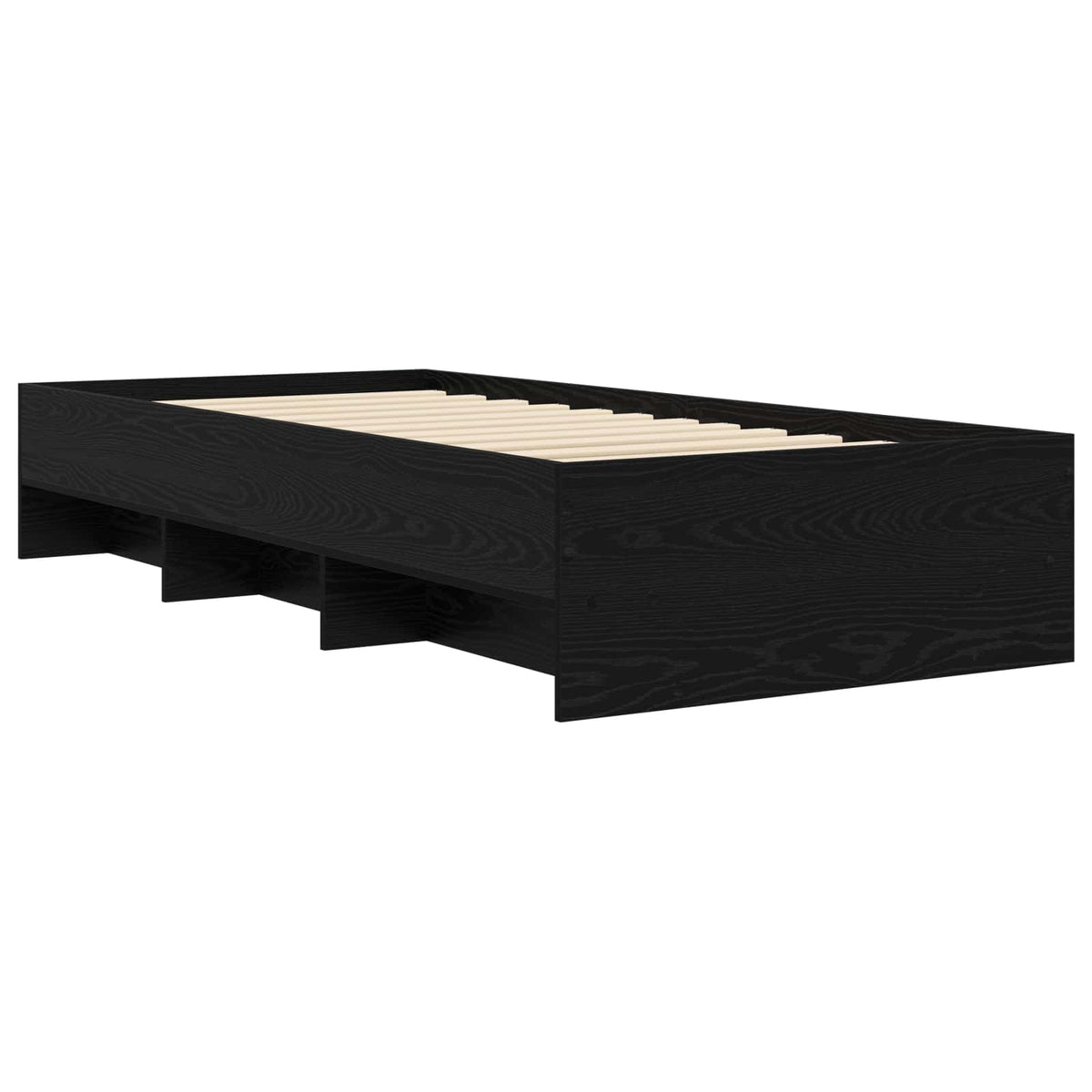 Sengestel med hylde Sort eg 80 x 200 cm Konstrueret træ
