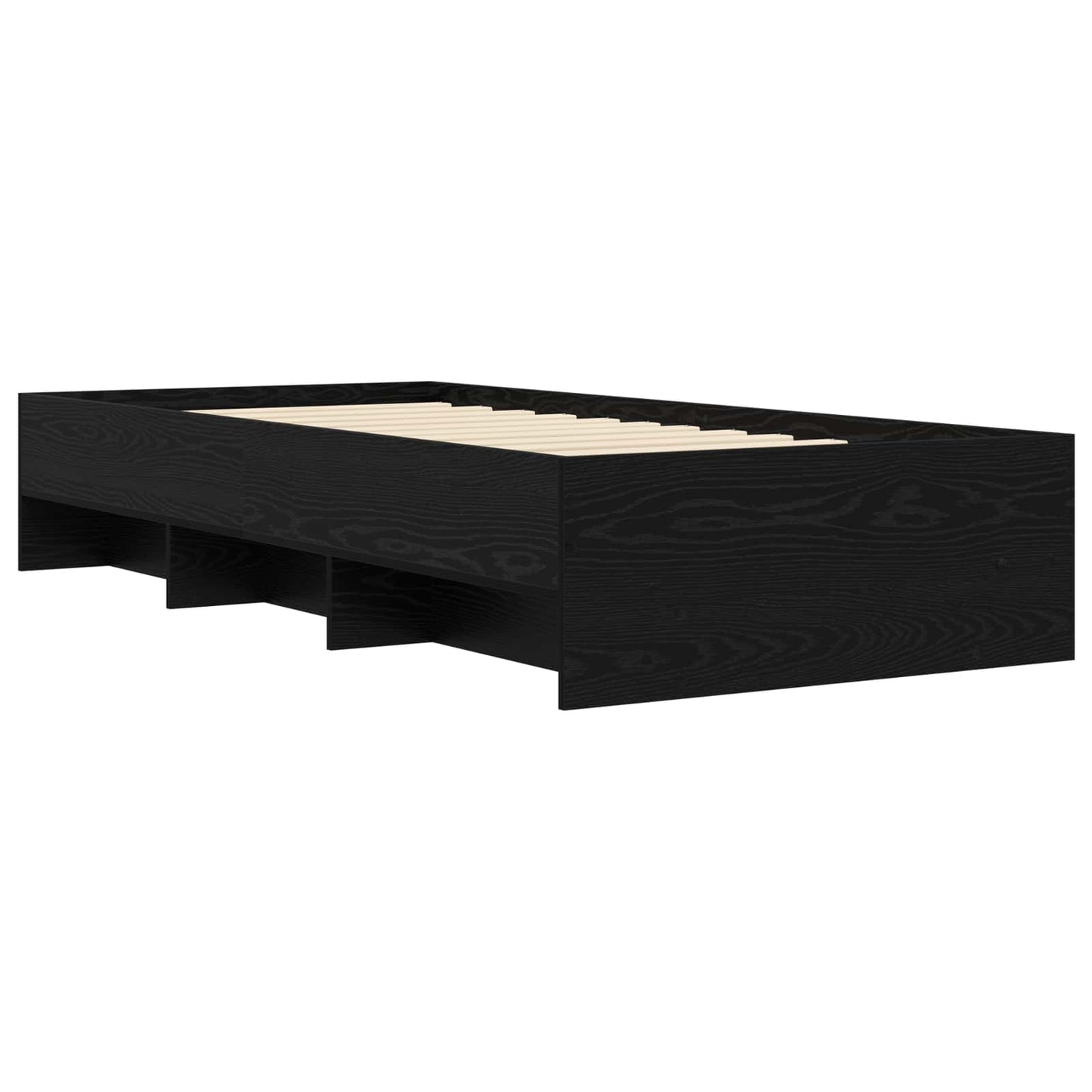 Sengestel med hylde Sort eg 80 x 200 cm Konstrueret træ