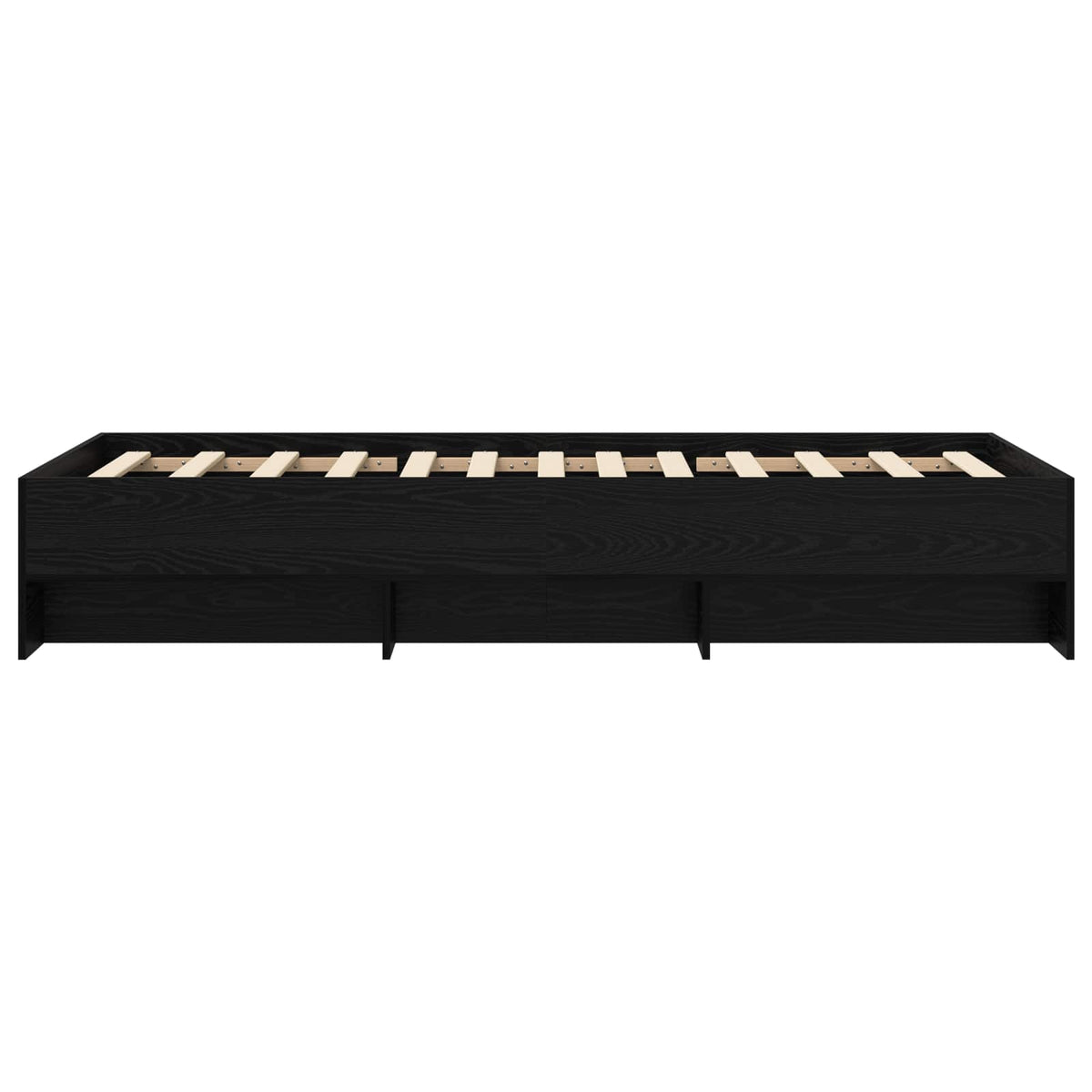 Sengestel med hylde Sort eg 80 x 200 cm Konstrueret træ