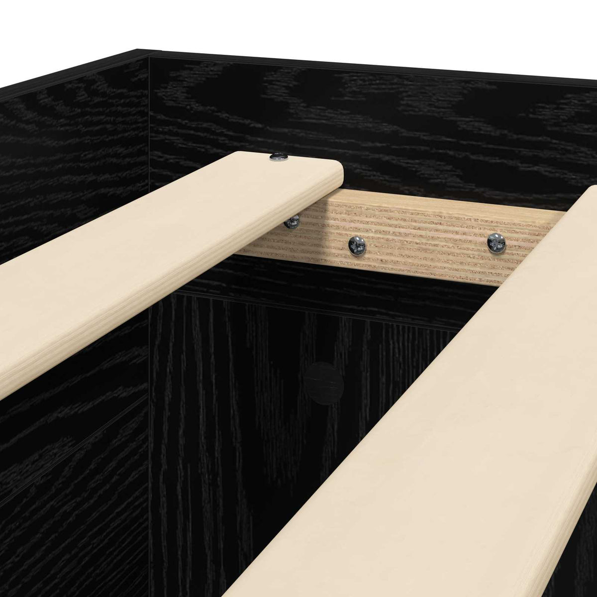 Sengestel med opbevaring Sort eg 80 x 200 cm Konstrueret træ