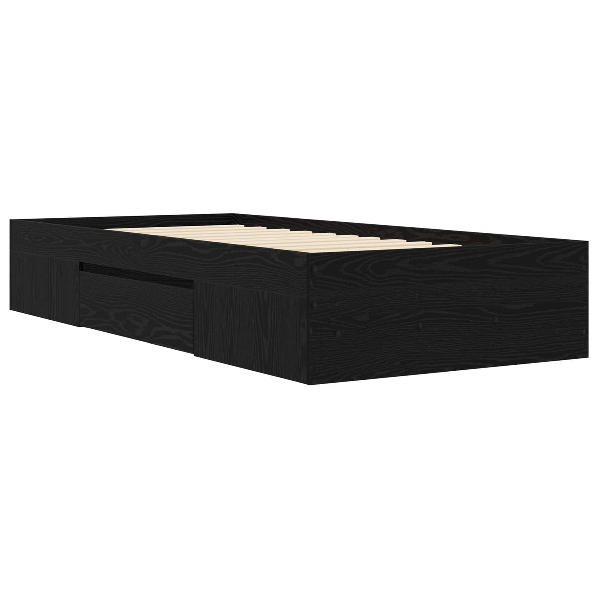 Sengestel med opbevaring Sort eg 80 x 200 cm Konstrueret træ