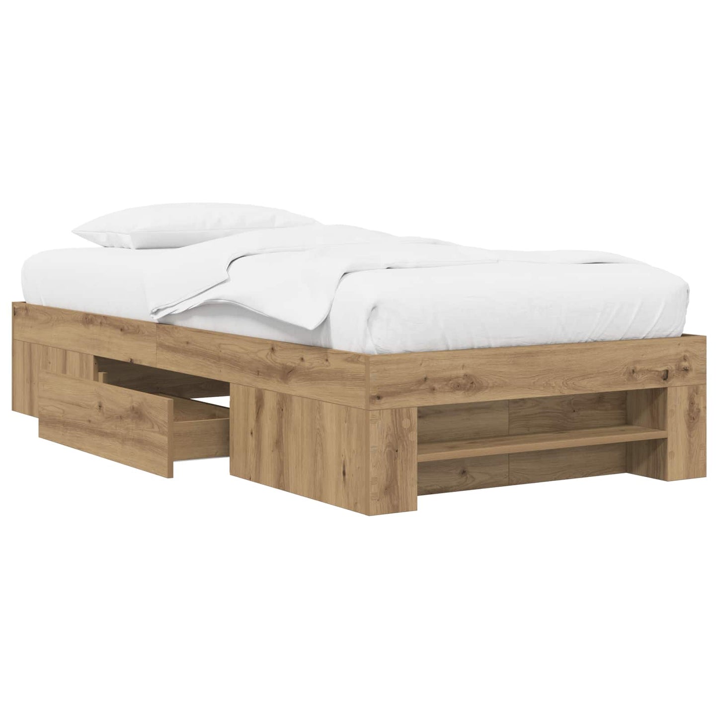 Sengestel med opbevaring Artisan-eg 80 x 200 cm Konstrueret træ