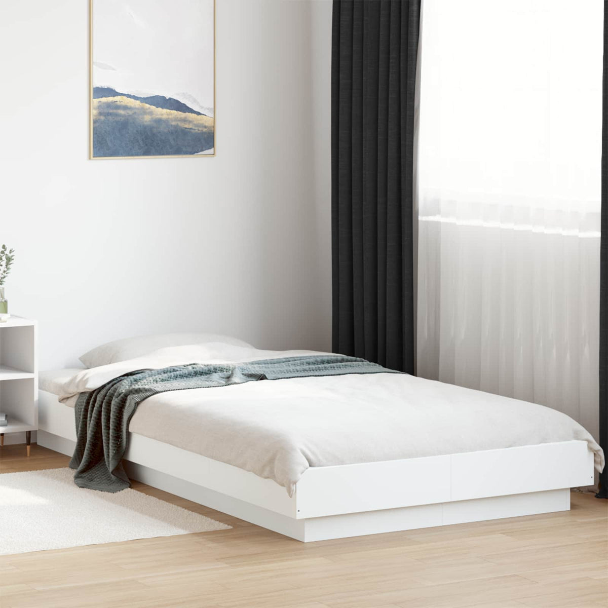 Gulvsengramme Hvid 80 x 210 cm Konstrueret træ