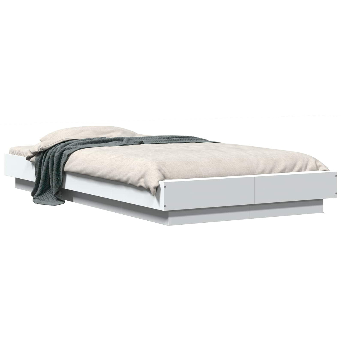 Gulvsengramme Hvid 80 x 210 cm Konstrueret træ