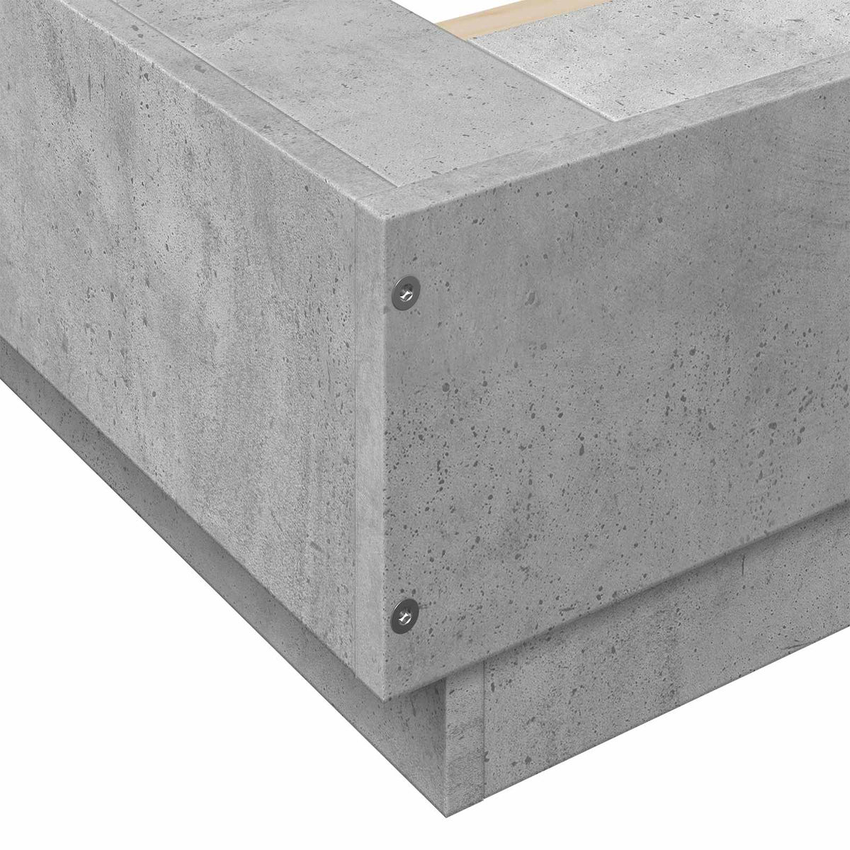 Gulvsengramme Betongrå 80 x 210 cm Konstrueret træ