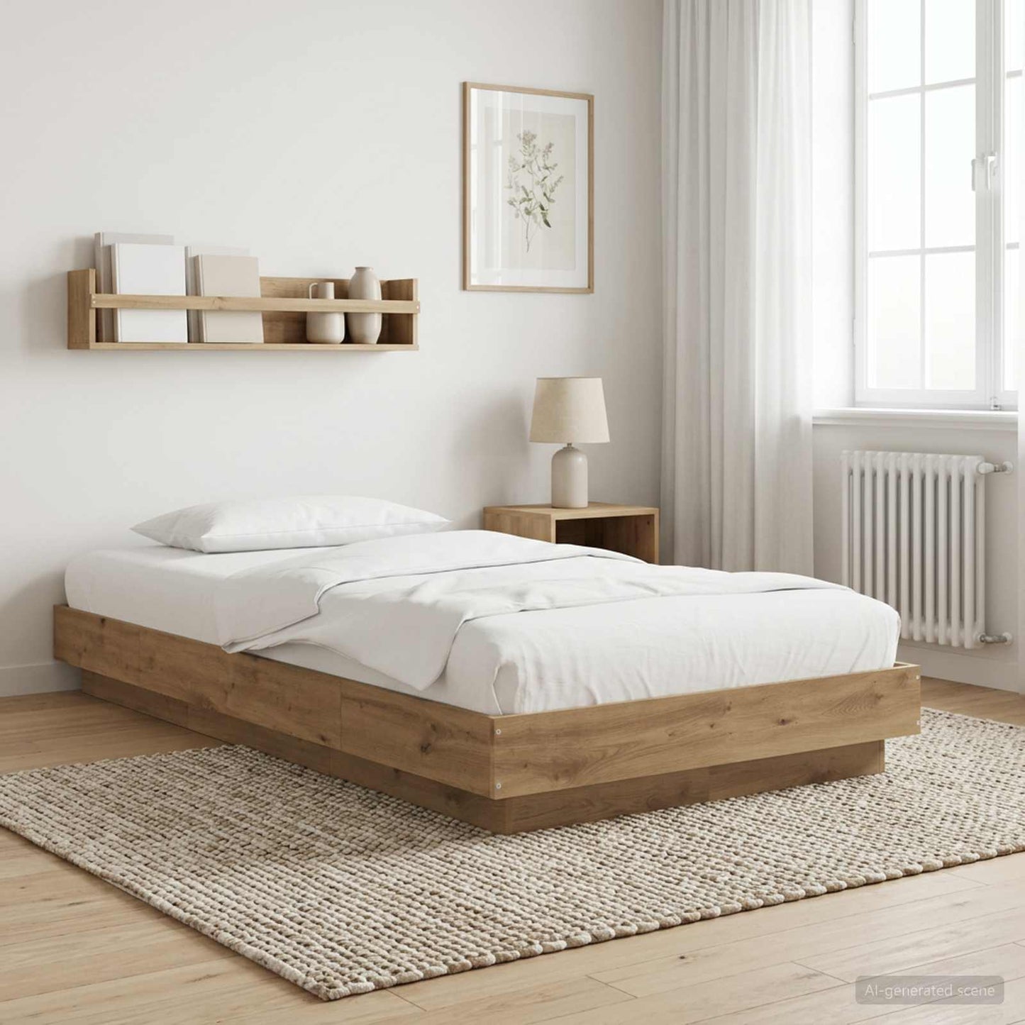 Gulvsengramme Artisan-eg 80 x 210 cm Konstrueret træ