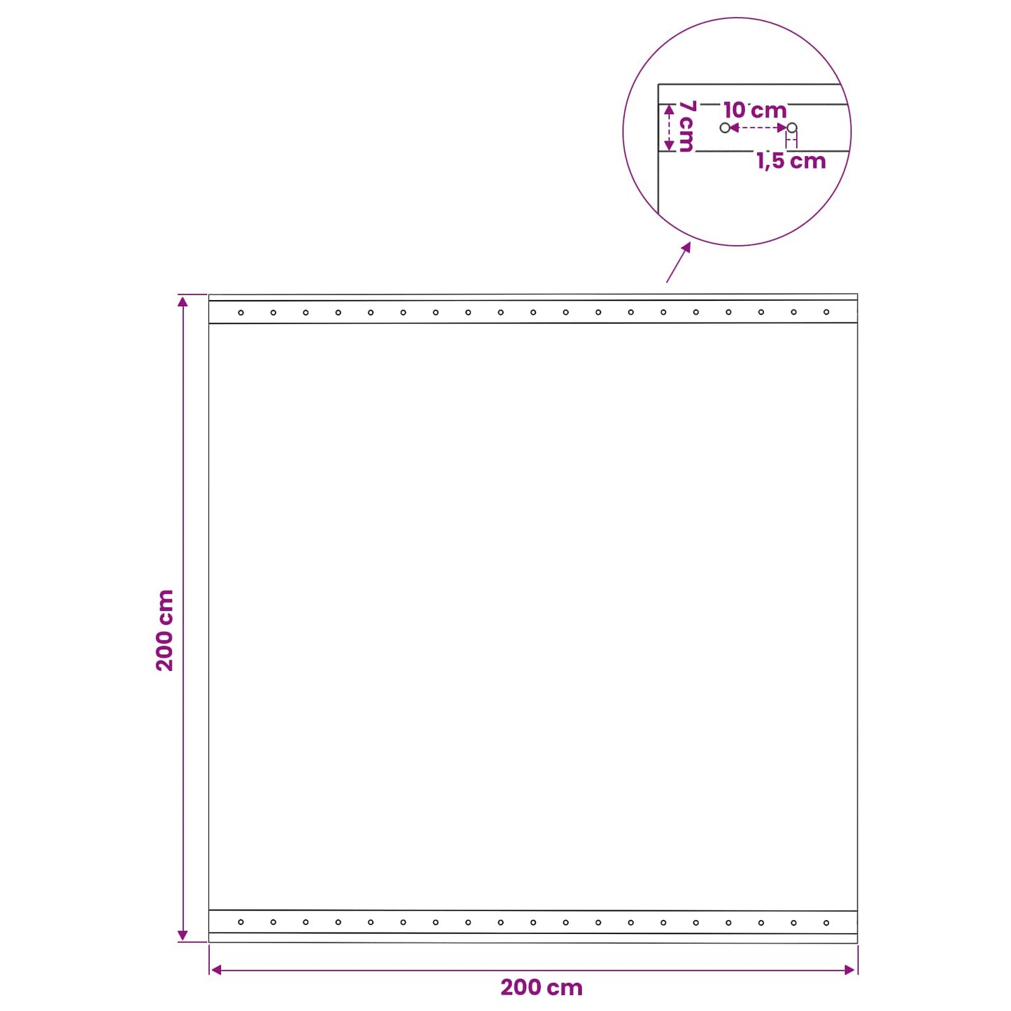 Presenning med øjer 2 stk. Grøn 2 x 2 m 260 gsm PE
