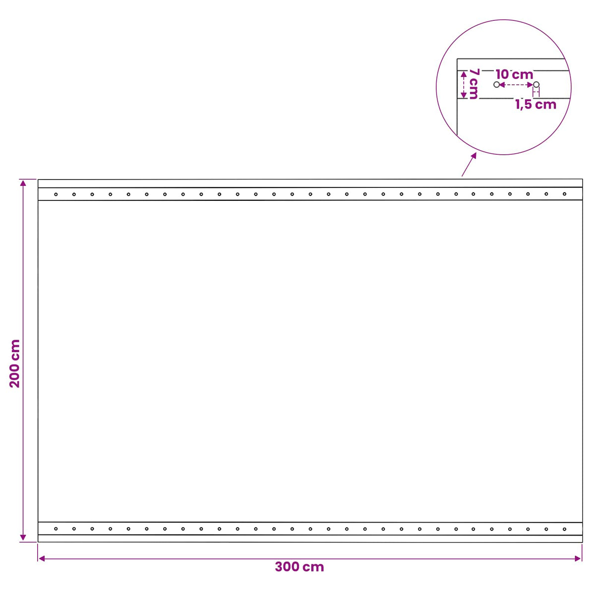 Presenning med øjer 2 stk. Grøn 2 x 3 m 260 gsm PE