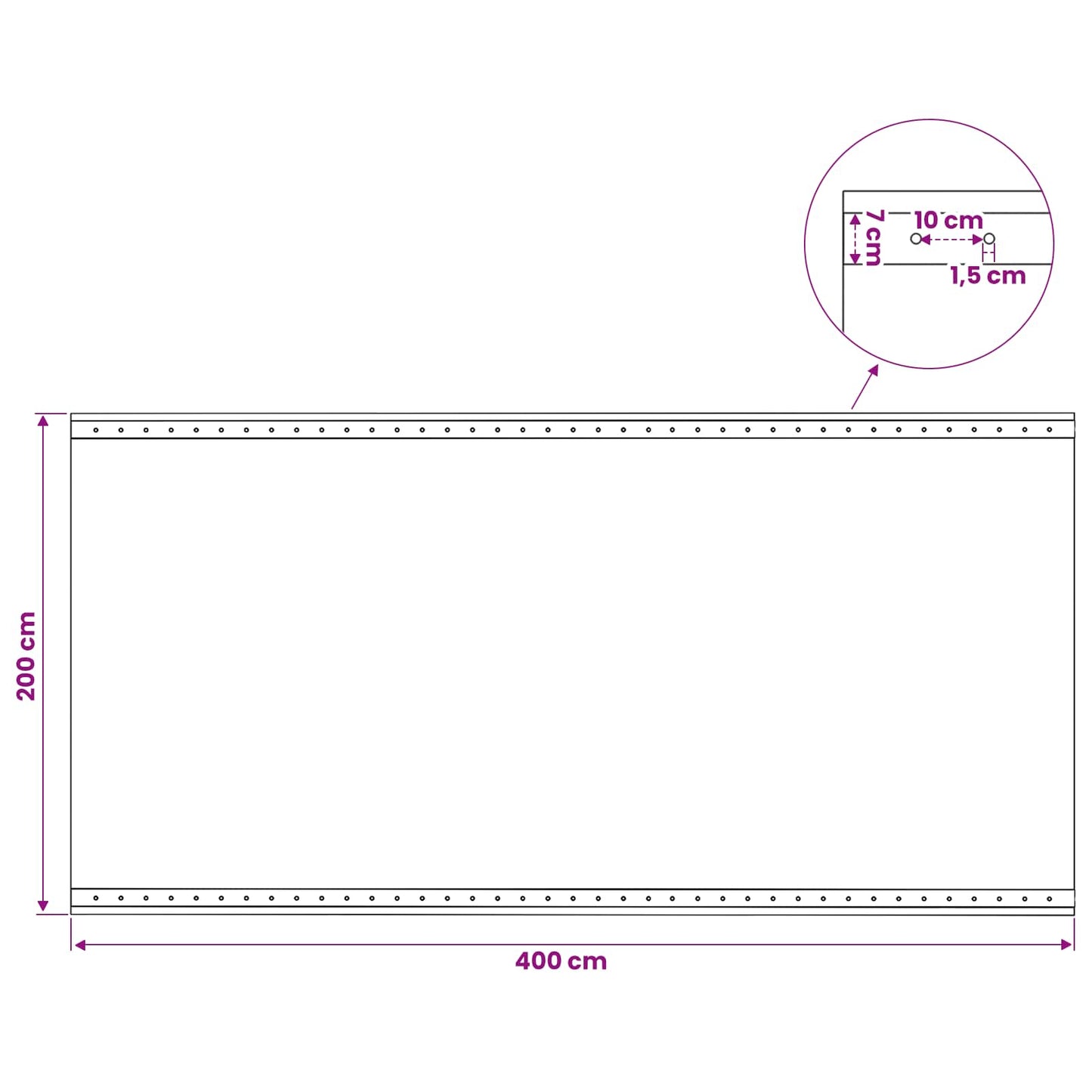 Presenning med øjer 2 stk. Grøn 2 x 4 m 260 gsm PE