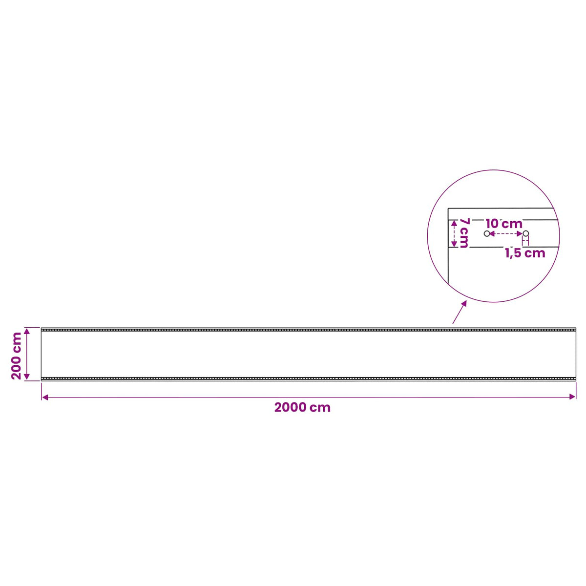 Presenning med øjer 2 stk. Grøn 2 x 20 m 260 gsm PE