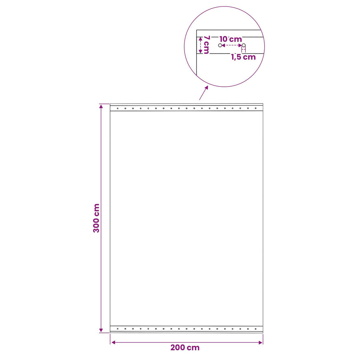 Presenning med øjer 2 stk. Grøn 3 x 2 m 260 gsm PE