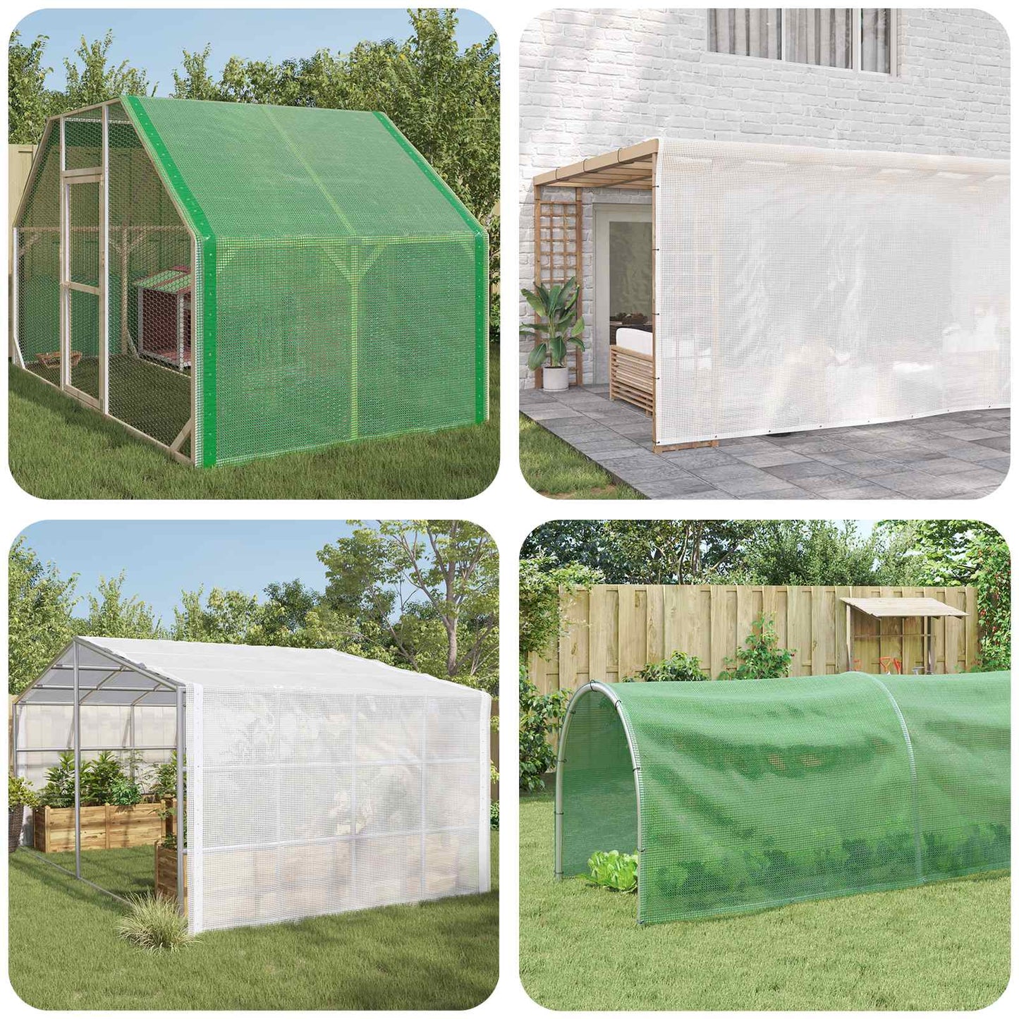 Presenning med øjer 2 stk. Grøn 3 x 5 m 260 gsm PE