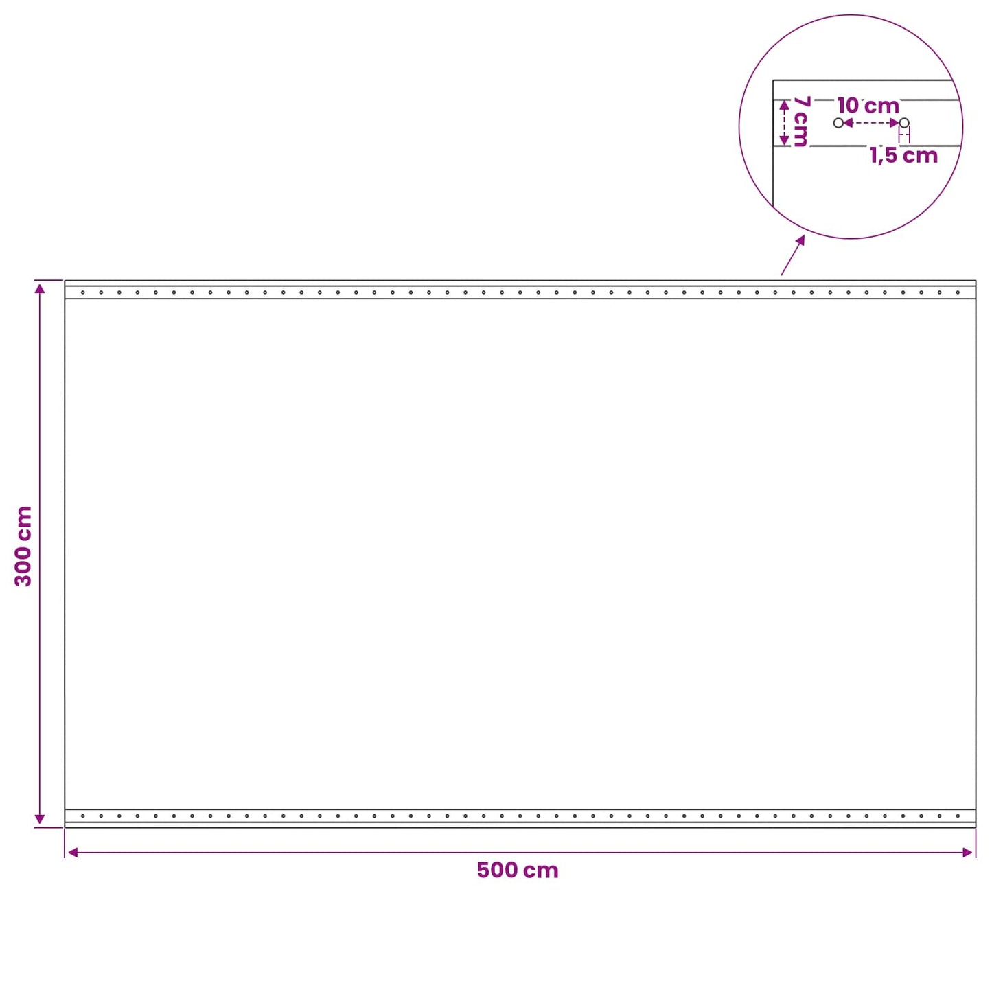 Presenning med øjer 2 stk. Grøn 3 x 5 m 260 gsm PE