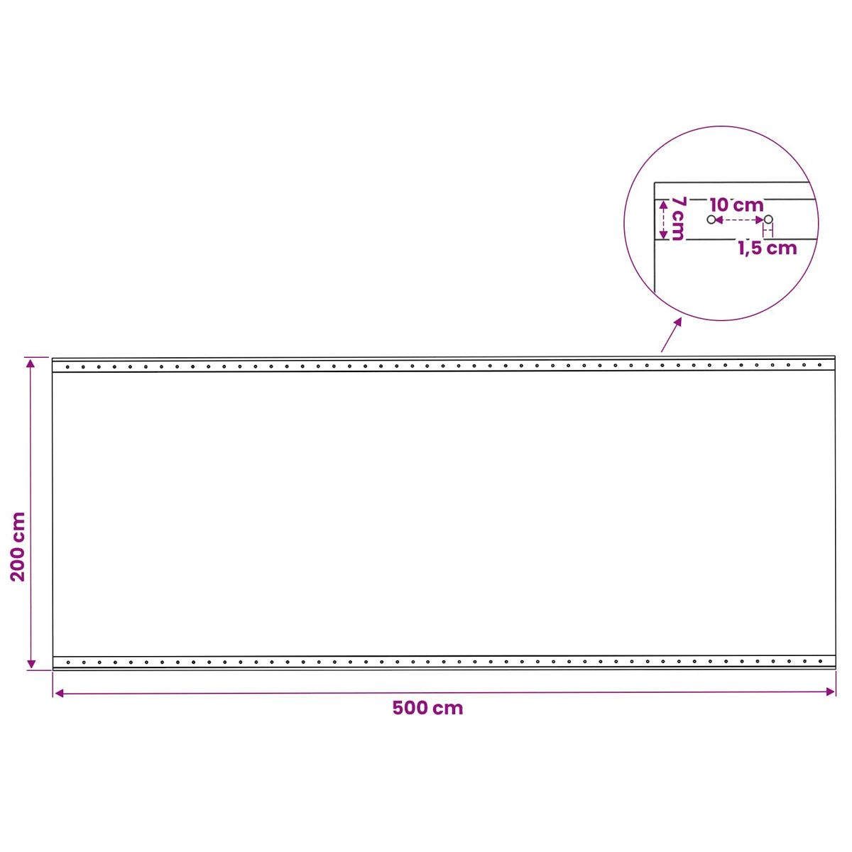 Leno presenning Grøn 2 x 5 m 260 gsm PE