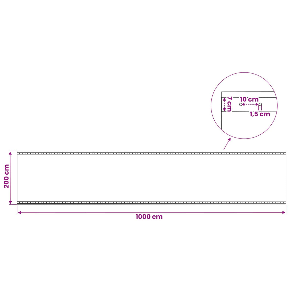 Leno presenning Grøn 2 x 10 m 260 gsm PE