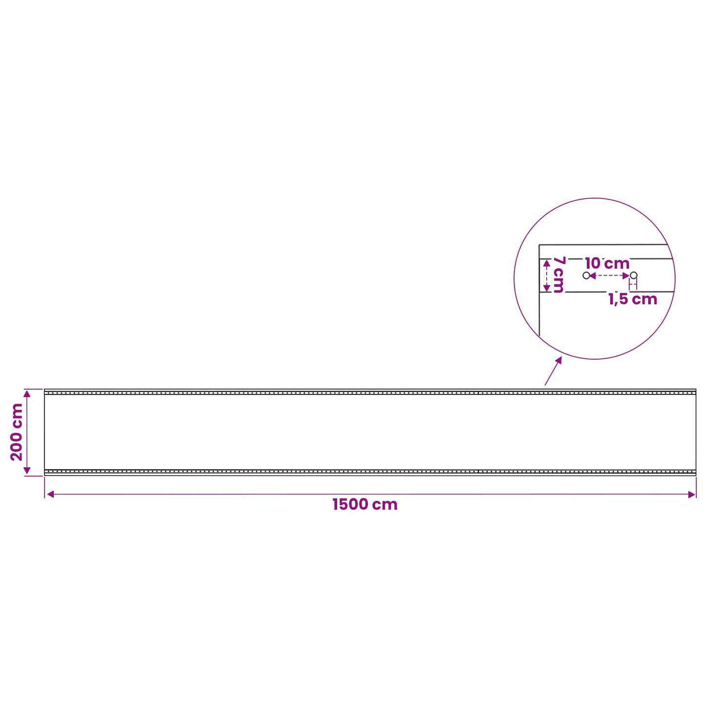 Leno presenning Grøn 2 x 15 m 260 gsm PE