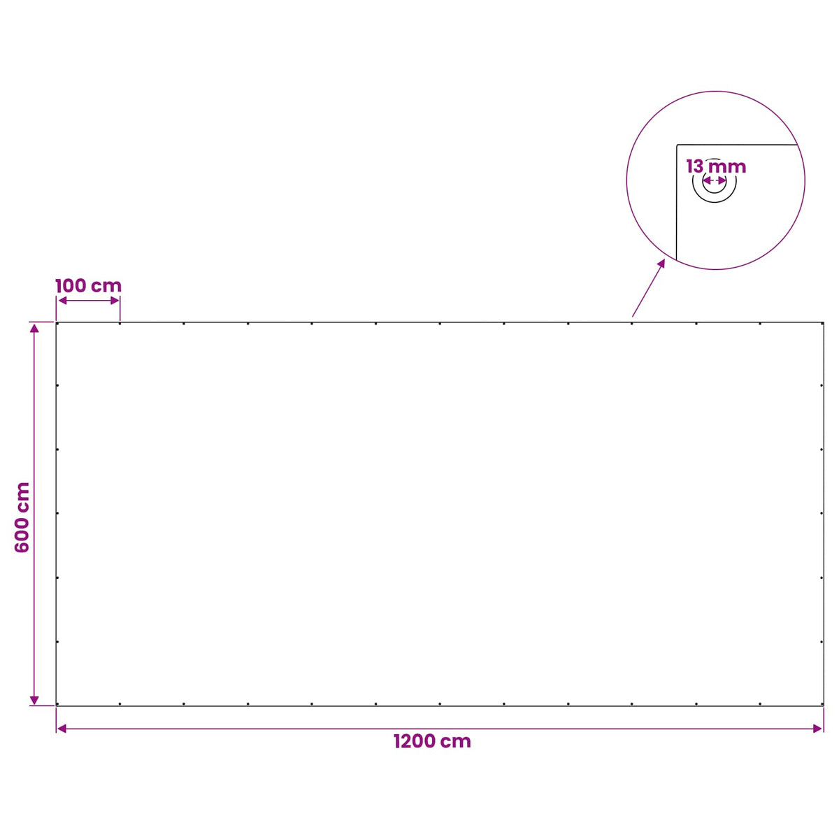 Presenning med øjer Grøn 6 x 12 m 90 gsm PE