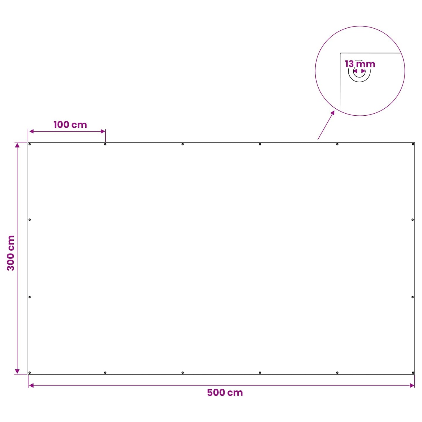 Presenning med øjer Grøn 3 x 5 m 260 gsm PE