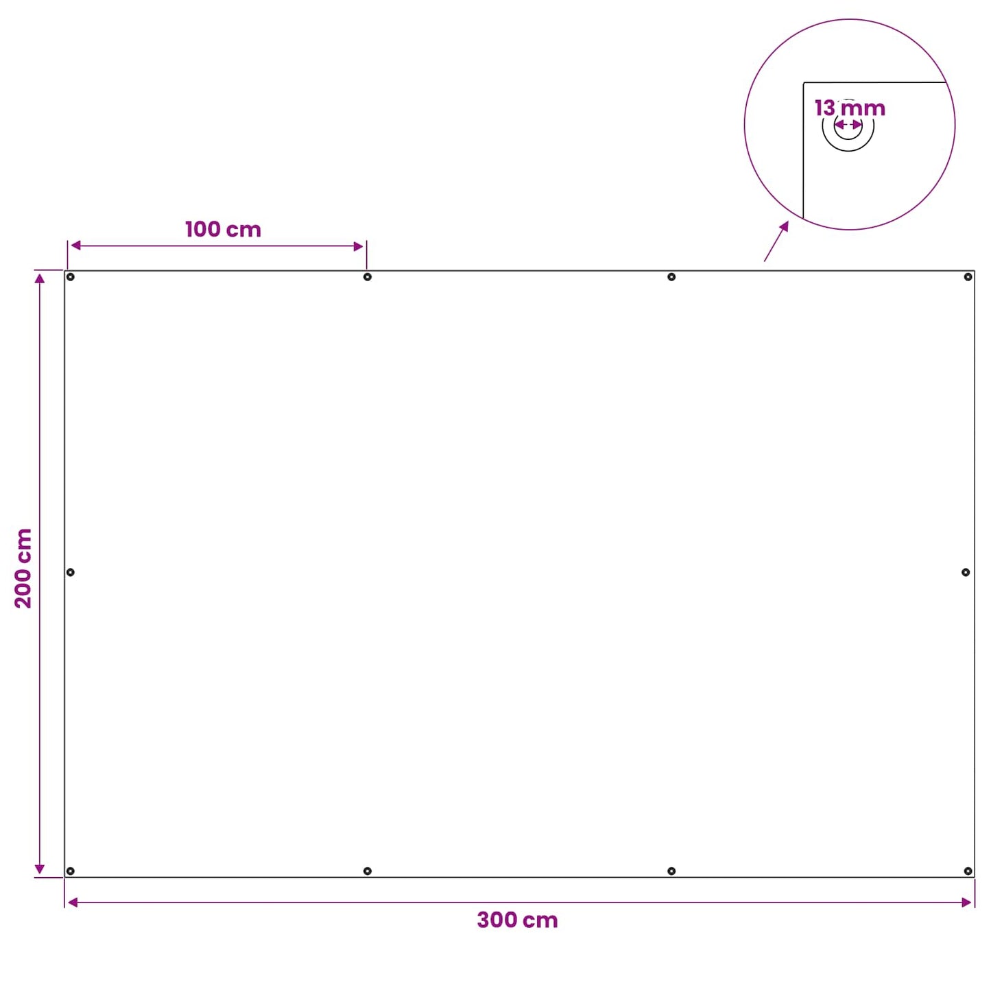 Presenning med øjer Antracitgrå 2 x 3 m 90 gsm PE