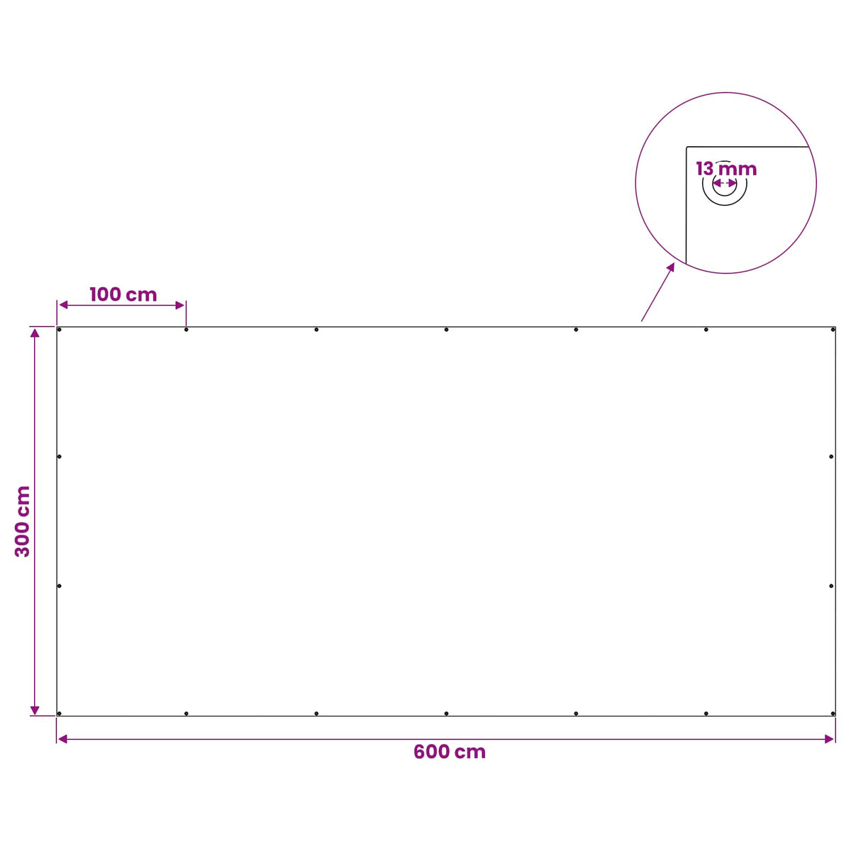 Presenning med øjer Antracitgrå 3 x 6 m 90 gsm PE