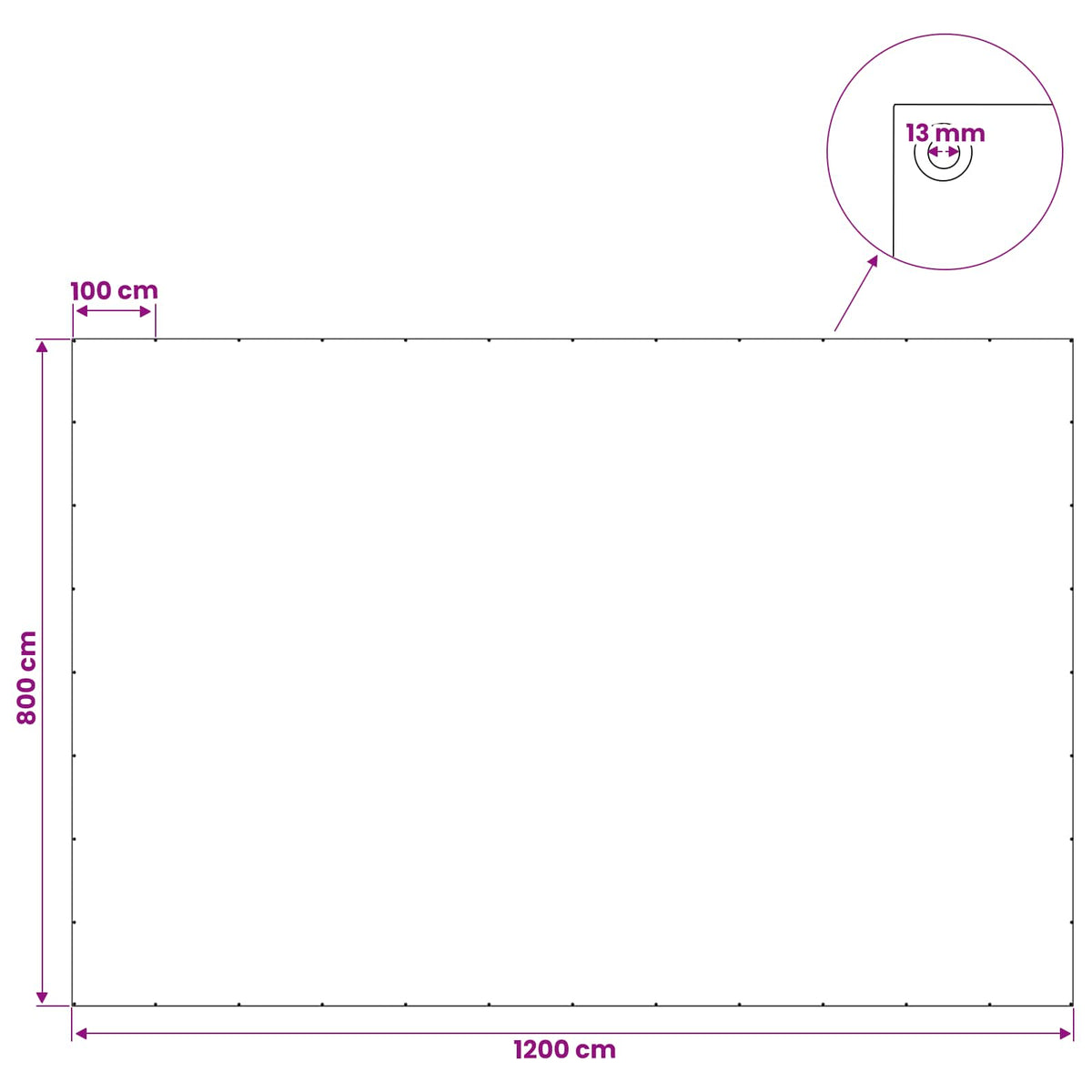 Presenning med øjer Antracitgrå 8 x 12 m 90 gsm PE