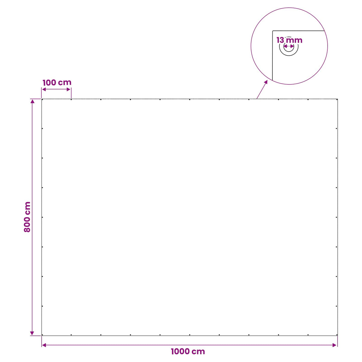 Presenning med øjer Antracitgrå 8 x 10 m 180 gsm PE