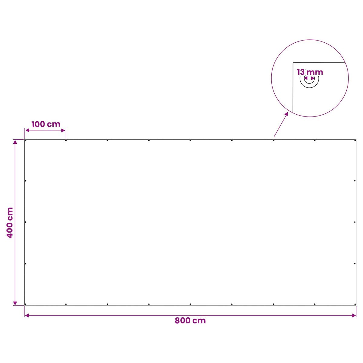 Presenning med øjer Blå 4 x 8 m 180 gsm PE