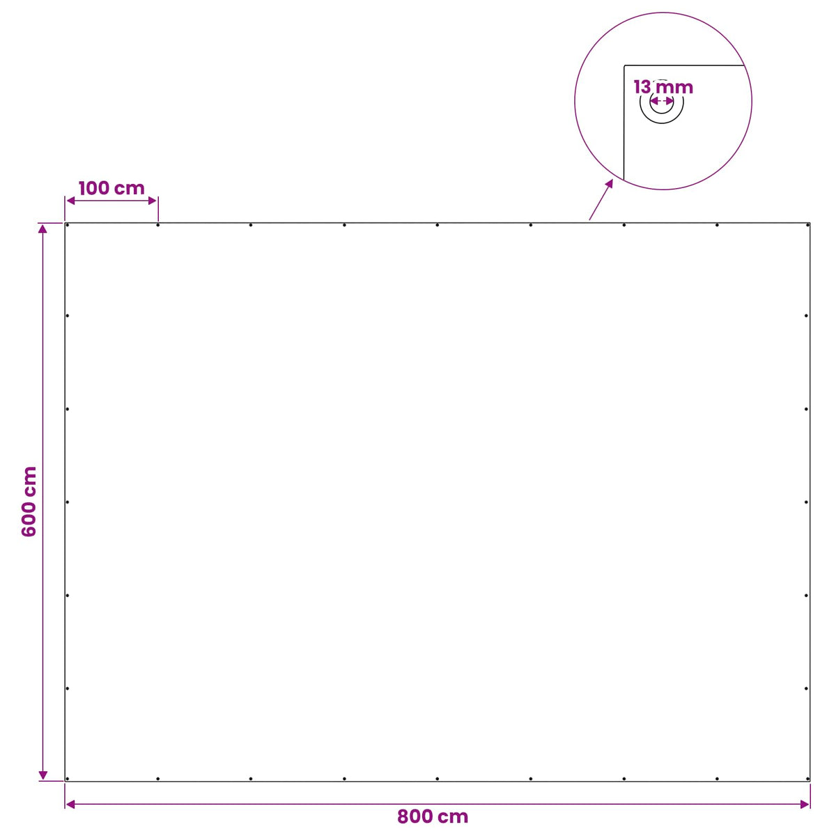 Presenning med øjer Blå 6 x 8 m 180 gsm PE