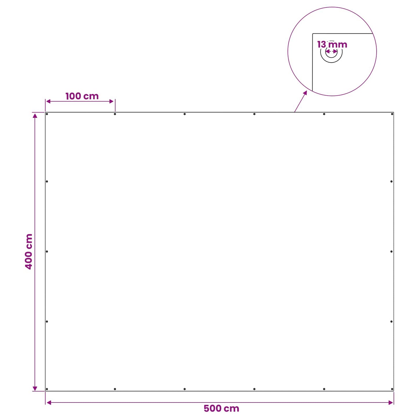 Presenning med øjer Blå 4 x 5 m 260 gsm PE
