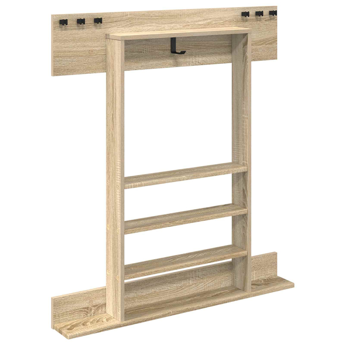 Vægmonteret fiskestangsholder Konstrueret træ 93 x 12 x 103 cm