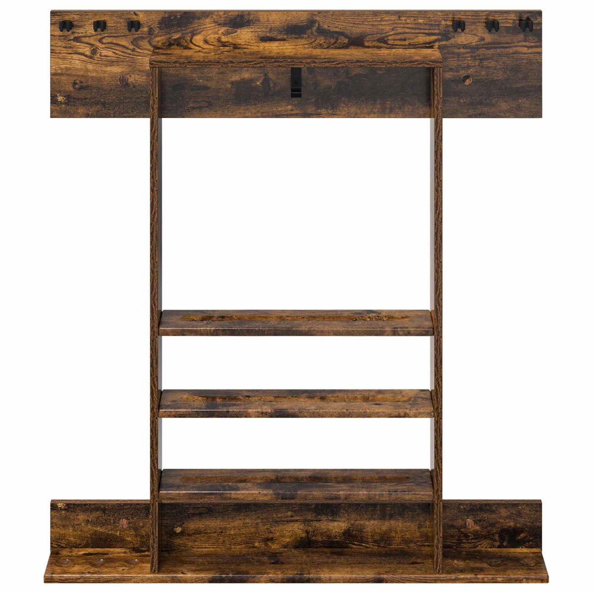 Vægmonteret fiskestangsholder Konstrueret træ 93 x 12 x 103 cm