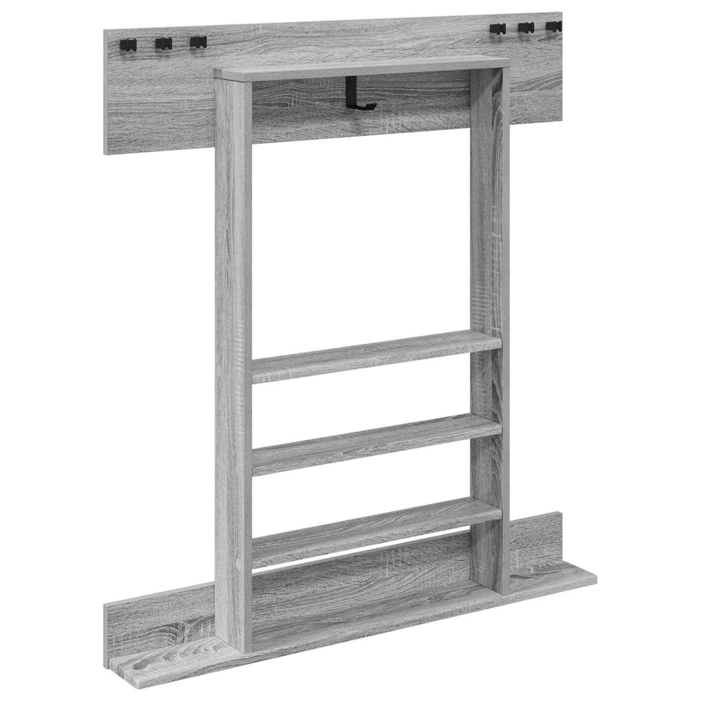 Vægmonteret fiskestangsholder Konstrueret træ 93 x 12 x 103 cm