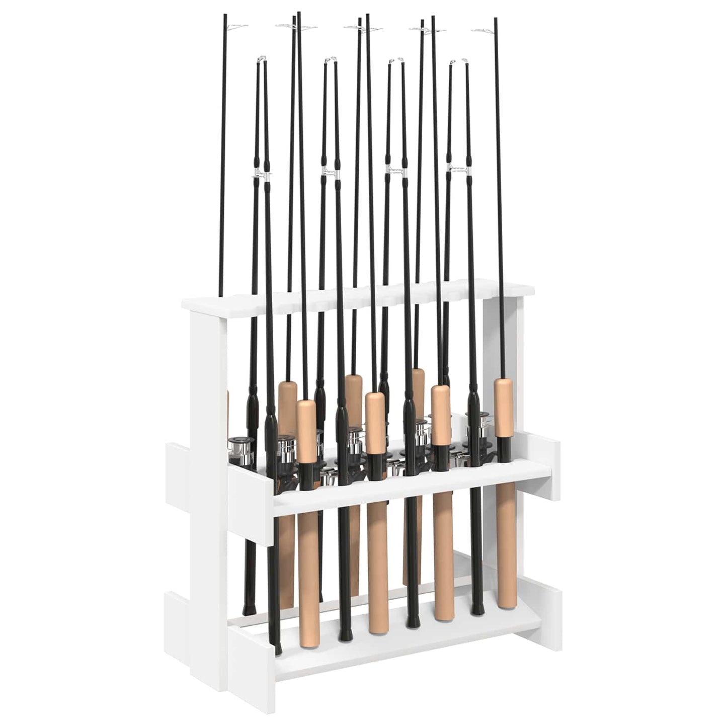 Holder til fiskestang Konstrueret træ 60 x 35 x 60 cm Hvid