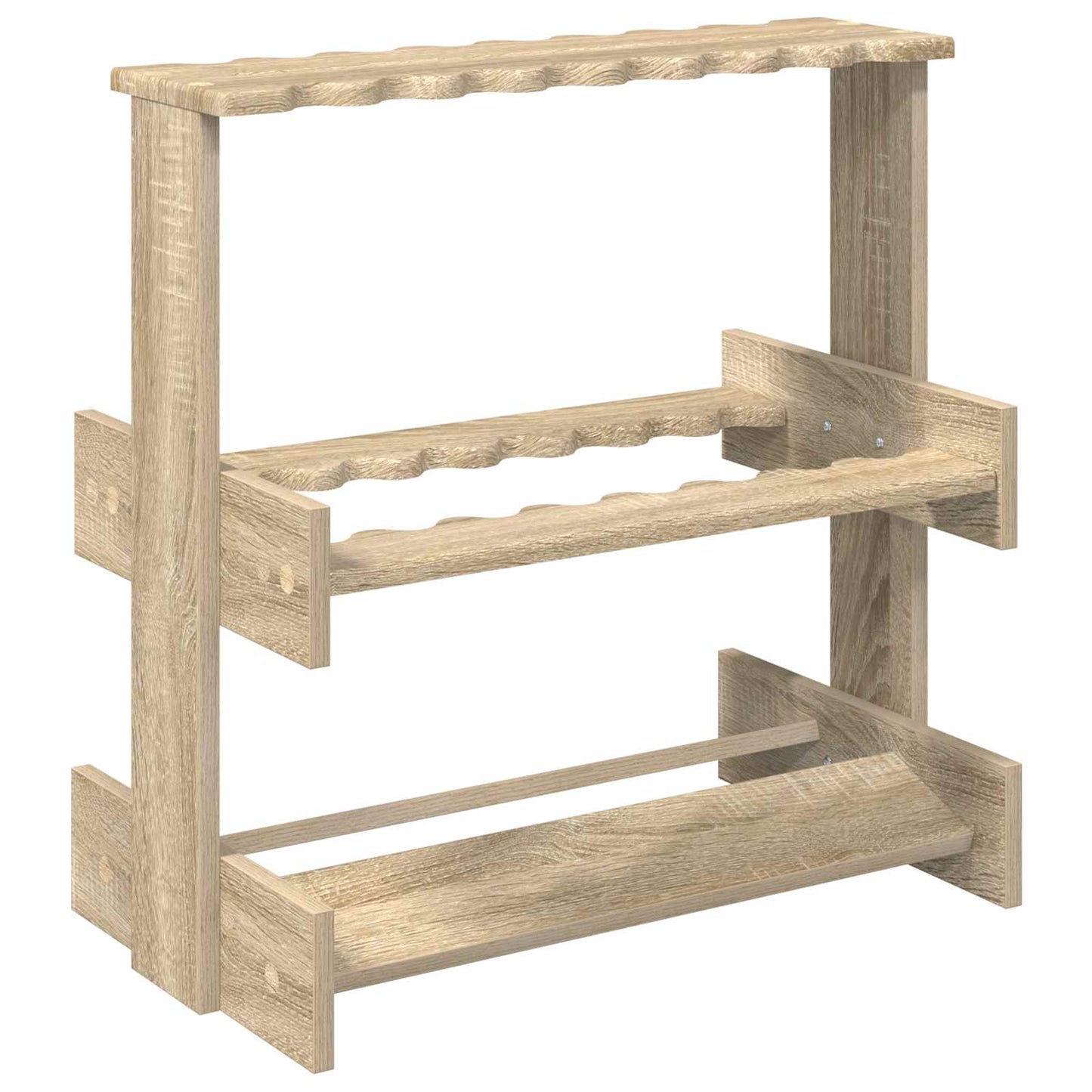 Holder til fiskestang Konstrueret træ 60 x 35 x 60 cm Sonoma-eg