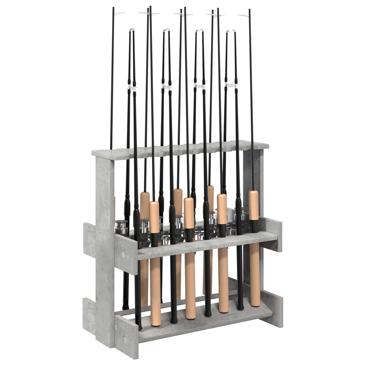 Holder til fiskestang Konstrueret træ 60 x 35 x 60 cm Betongrå