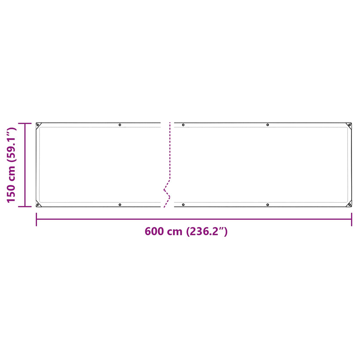 Presenning 140 gsm Transparent 6 x 1,5 m PE