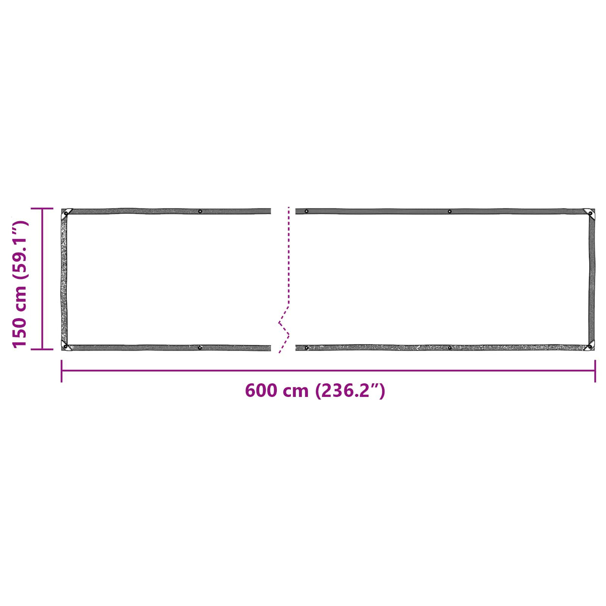 Presenning Transparent 6 x 1,5 m PE