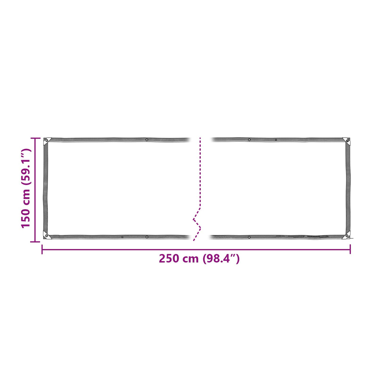 Presenning Transparent 2,5 x 1,5 m PE