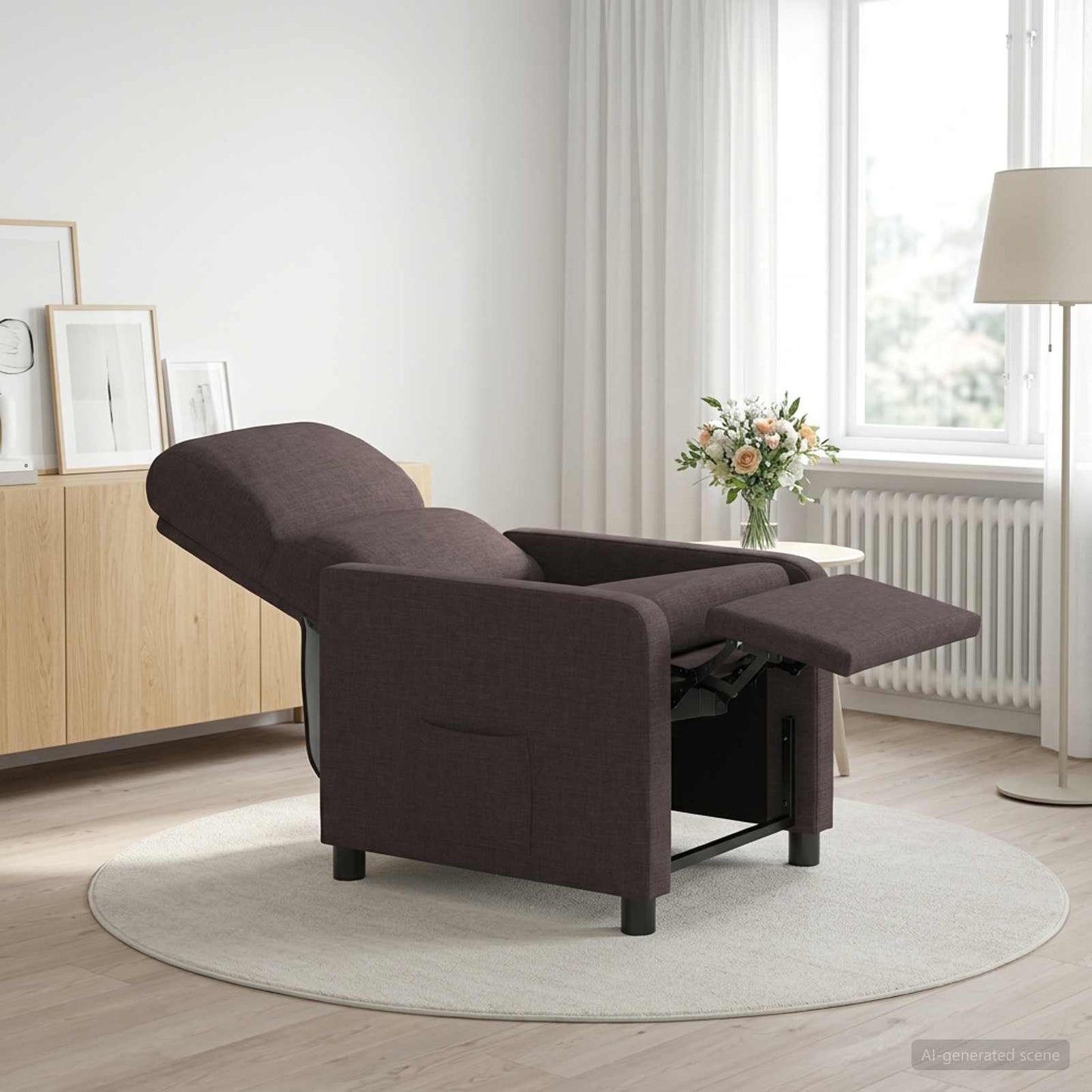 Recliner Mørk Brun Stof