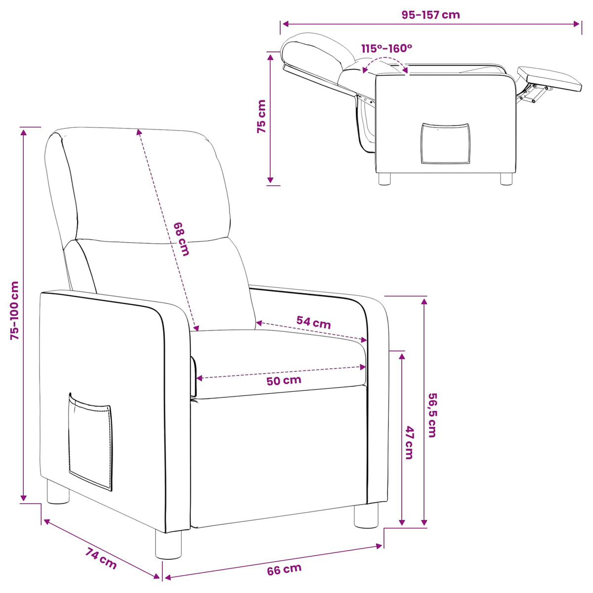 Recliner Gråbrun